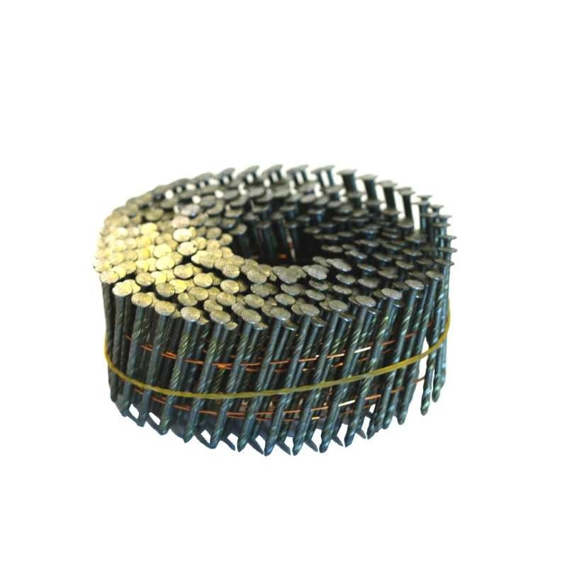 134X099SCS 1-3/4x099 15-Degree Wire Coil Bright Screw Shank Nails, 9,000/Box