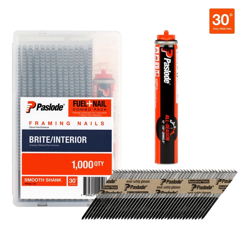 Paslode 650535 3-1/4x131 30-34 Degree Paper Tape Bright Smooth Shank Nails, 1,000/Box