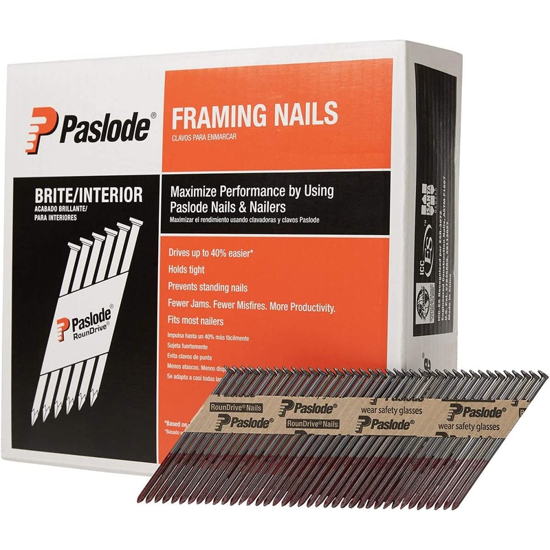 Paslode 650839 3-1/4x131 30-34 Degree Paper Tape Bright Smooth Shank Nails, 2,500/Box