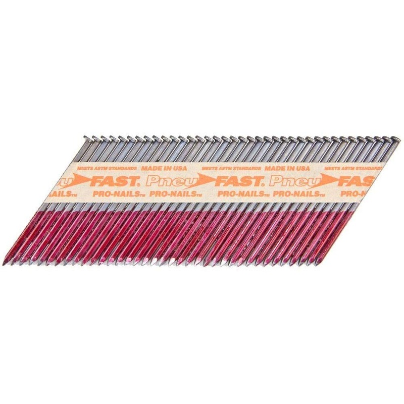 PneuFast RSP12D 3-1/4x131 30-34 Degree Paper Tape Bright Smooth Shank Nails, 2,500/Box