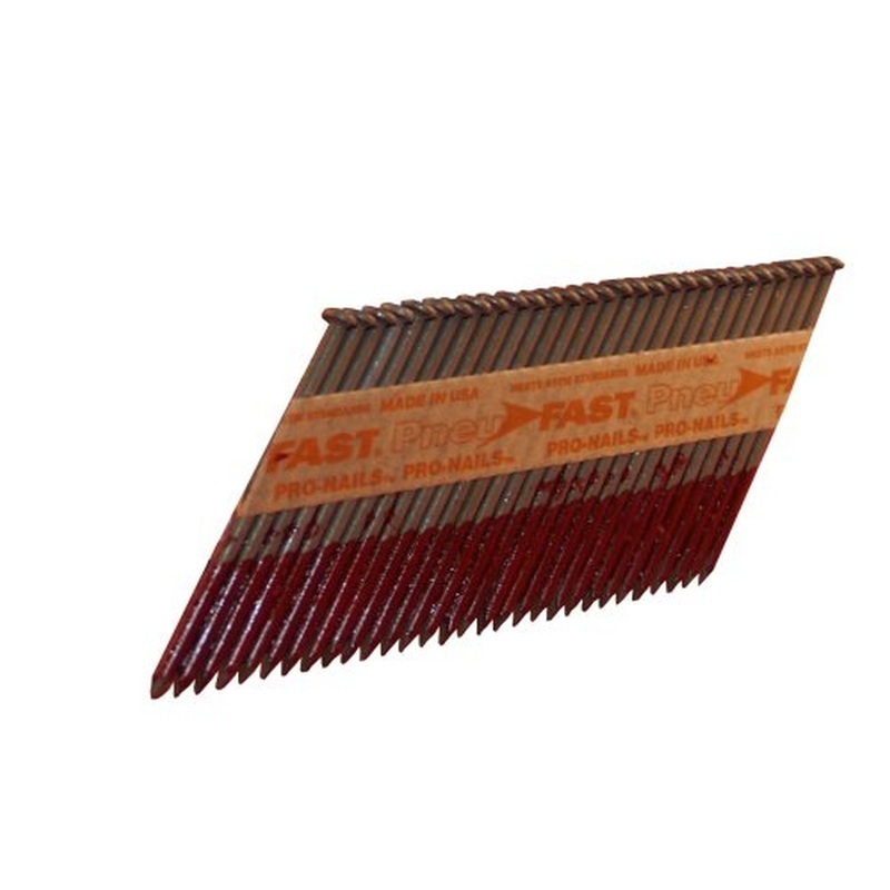 PneuFast SP16D 3-1/2x131 30-34 Degree Paper Tape Bright Smooth Shank Nails, 2,500/Box