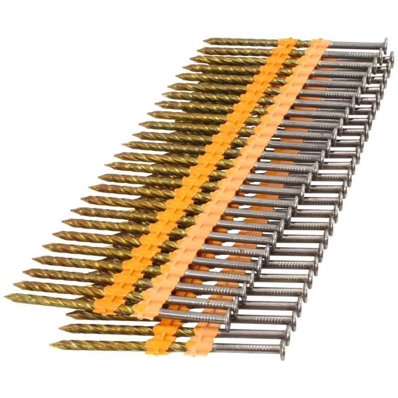 Spotnails 2-10D120S 3x120 20-22 Degree Plastic Strip Bright Screw Shank Nails, 4,000/Box