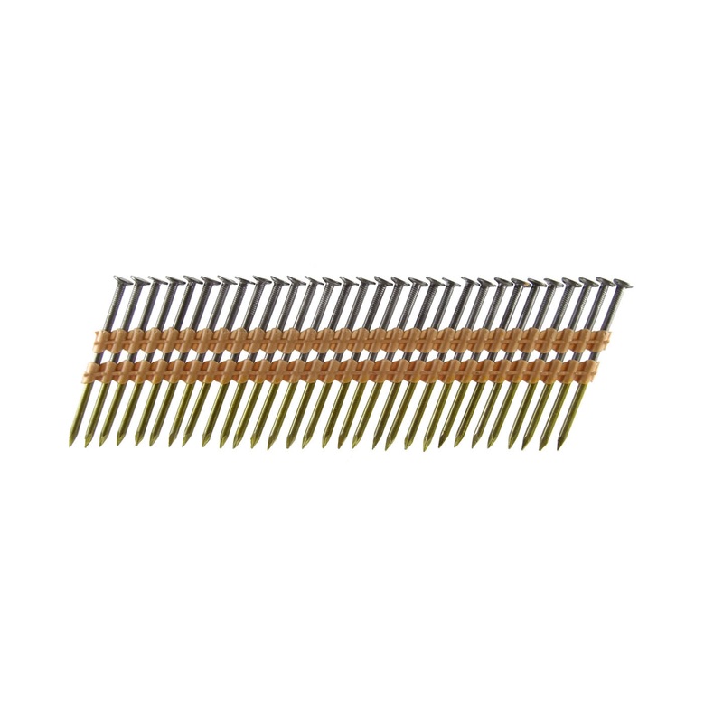 B&C Eagle 314X131/22B 3-1/4" x .131 Round Head 22 Bright Smooth Shank Plastic Collated Framing Nails (4,000 per box)