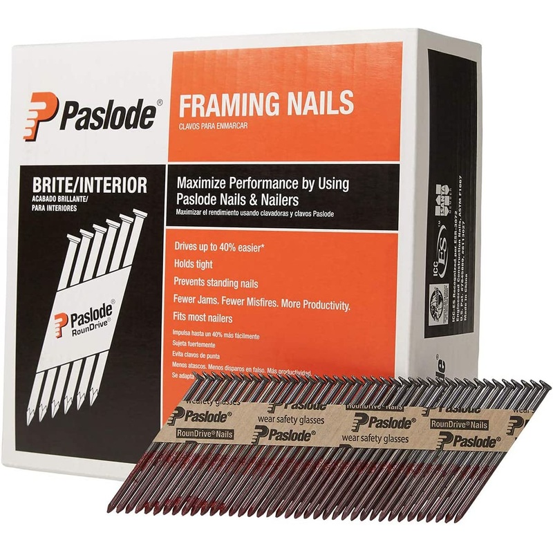 Paslode 650830 3 in. x .131 Brite Smooth Shank 30 Degree Paper Tape Collated RounDrive Framing Nails (2500/Box)