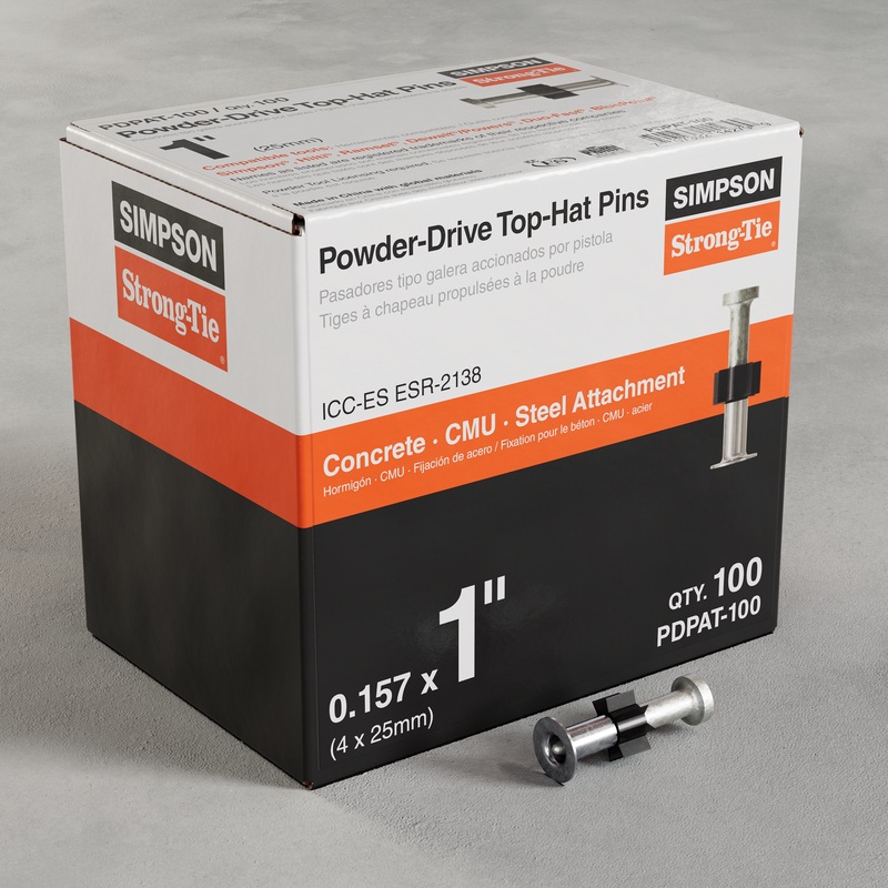 Simpson PDPAT-100 PDPAT 1-in. Powder-Driven Top-Hat Pin (100-Qty)