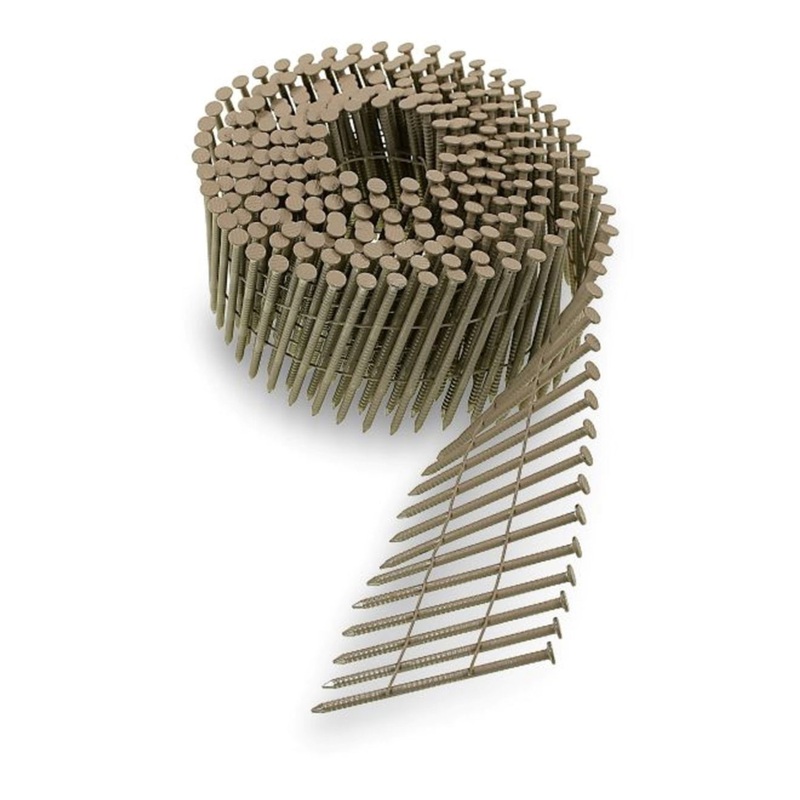 Simpson Strong-Tie S13A250CCT 2-1/2x090 15-Degree Wire Coil Stainless Steel Ring Shank, Tan Nails, 3,600/Box
