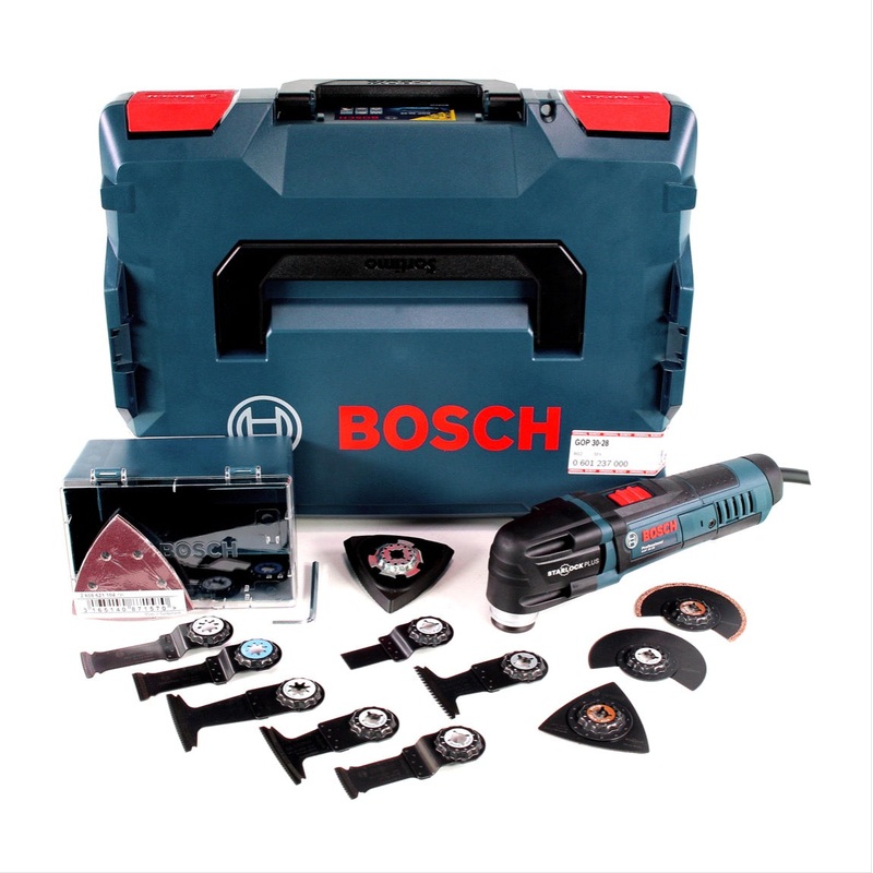 Herramienta multifuncional Bosch GOP 30-28 Professional Multi Cutter 300 W Starlock Plus en L-BOXX con juego de accesorios de 16 piezas (0601237000)