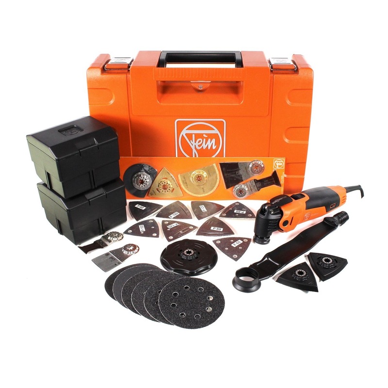 Herramienta multifuncional FEIN MultiMaster Top FMM 350 QSL en maletn de herramientas con accesorios