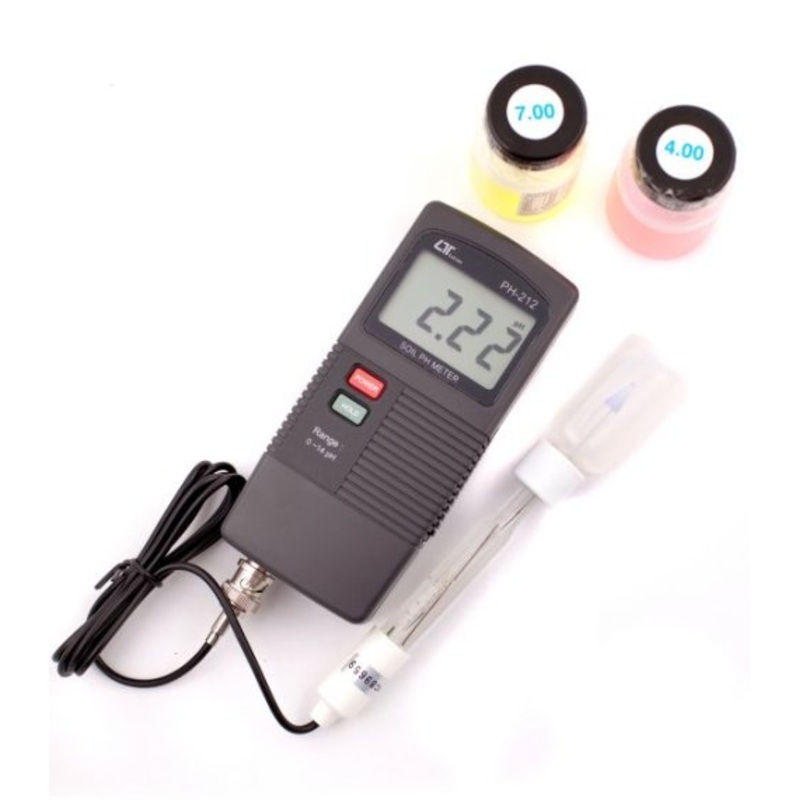 Soil pH Meter Kit with Buffer Solutions & Case - PH212