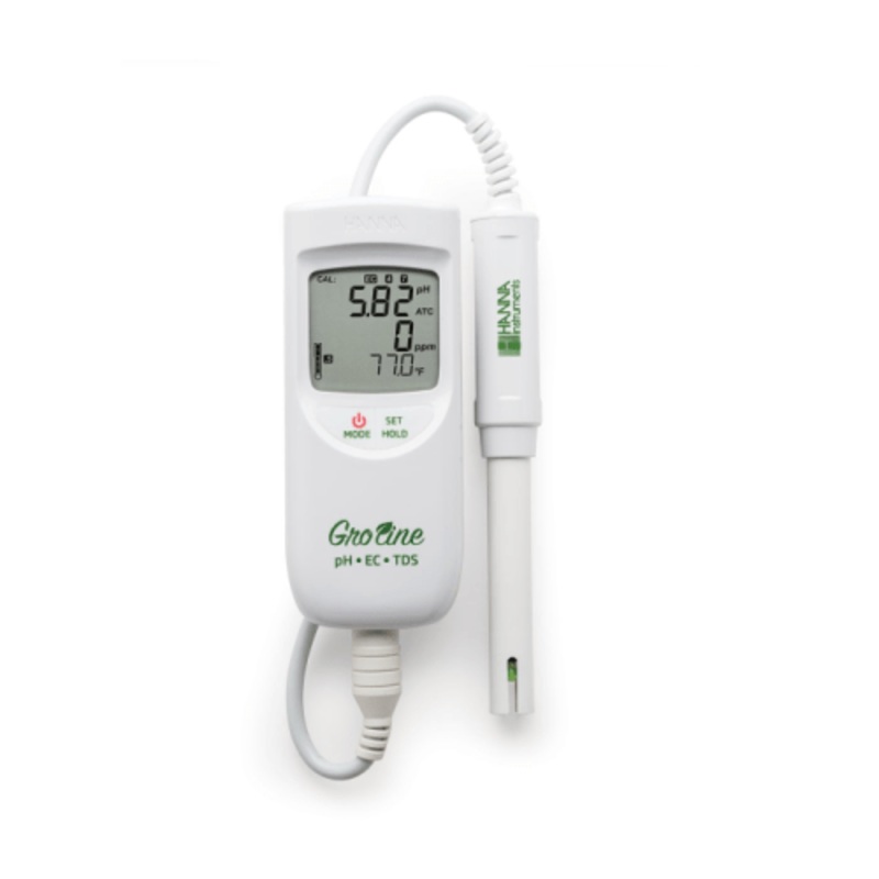GroLine Waterproof Portable pH/EC/TDS Meter