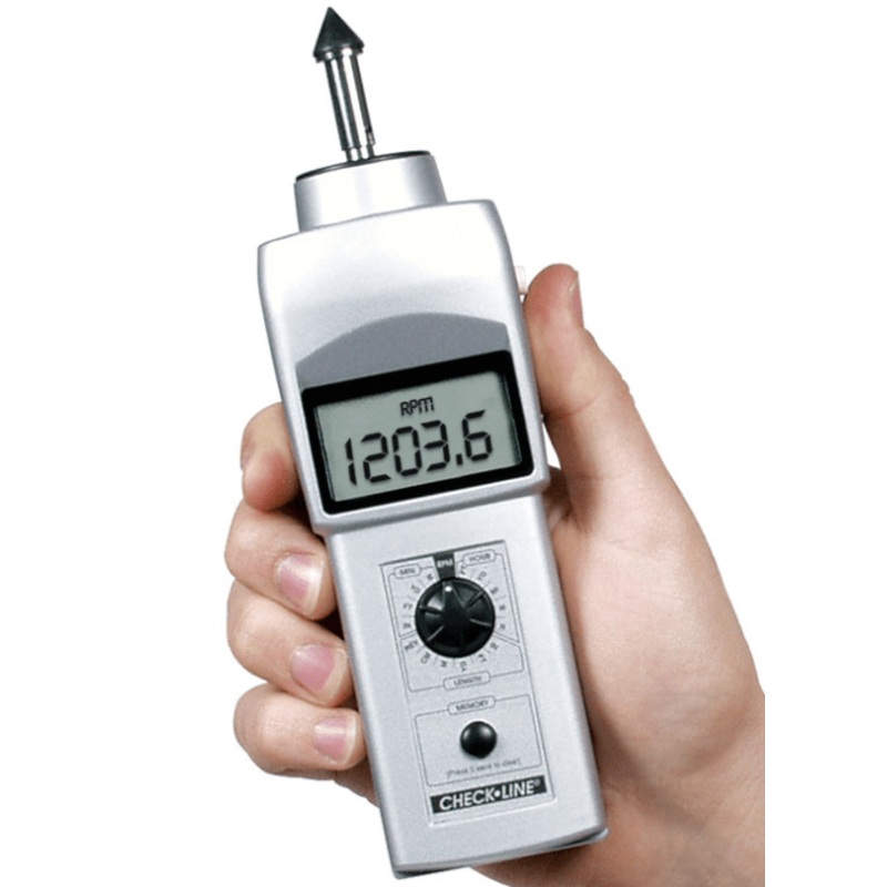 LCD Display Contact Tachometer, 6" Circumference Measuring Wheel