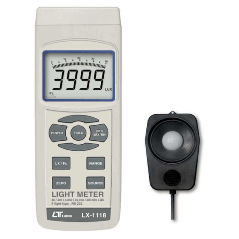 Light Meter, LCD Display with Bar Graph, 4 Light Type Selection