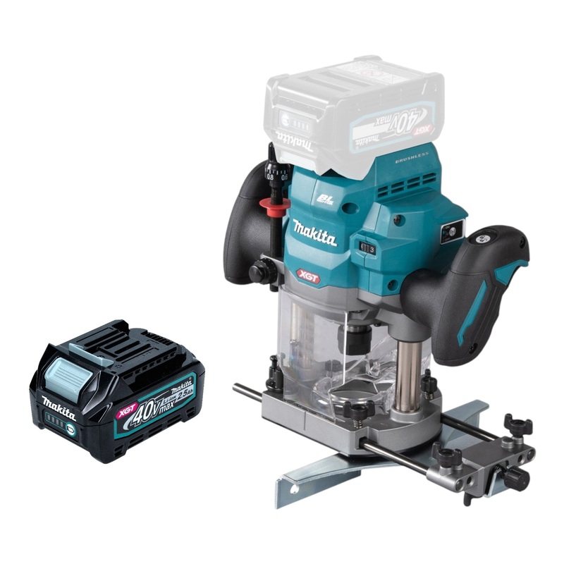 Makita RP 001 GD1 Fresadora sin cable 40 V mx. 12 mm sin escobillas + 1x batera recargable 2,5 Ah - sin cargador