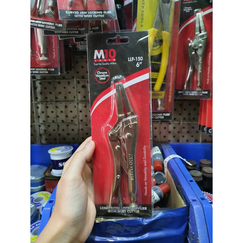 M10 Long Nose Locking Plier with Wire Cutter | Model : LLP-150 or LLP-225