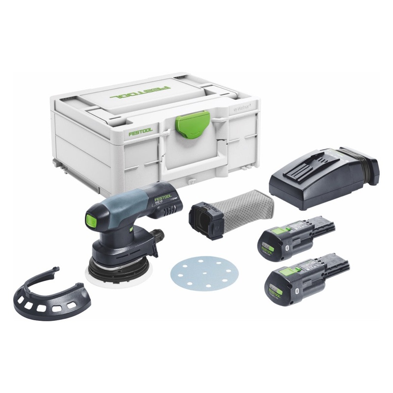 Festool ETSC 125 3.0 I-Plus lijadora orbital de batera 18 V 125 mm sin escobillas (577694) + 2x batera 3.0 Ah + cargador + Systainer