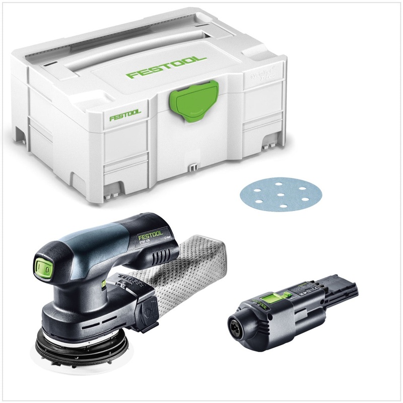 Festool ETSC 125 lijadora excntrica inalmbrica 18V 125mm sin escobillas + 1x ACA 220-240/18V Adaptador de red Ergo + Systainer