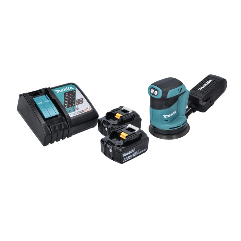 Lijadora excntrica a batera Makita DBO 180 RG 18 V 125 mm + 2x bateras 6,0 Ah + cargador