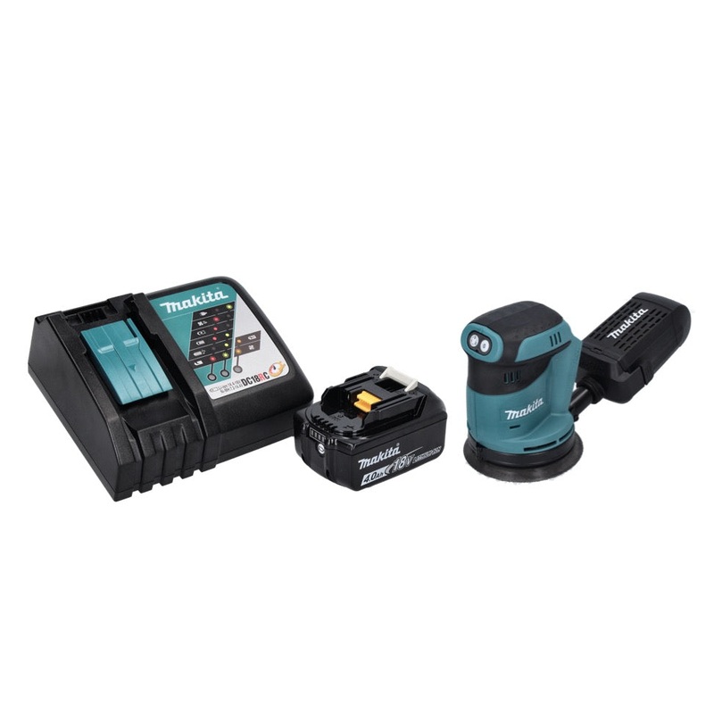 Lijadora excntrica a batera Makita DBO 180 RM1 18 V 125 mm + 1x batera 4,0 Ah + cargador