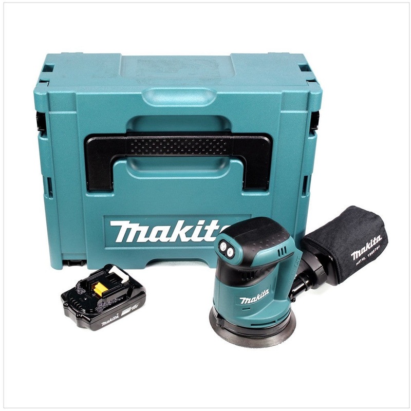 Lijadora excntrica a batera Makita DBO 180 Y1J 18 V + 1x batera 1,5Ah + Makpac - sin cargador