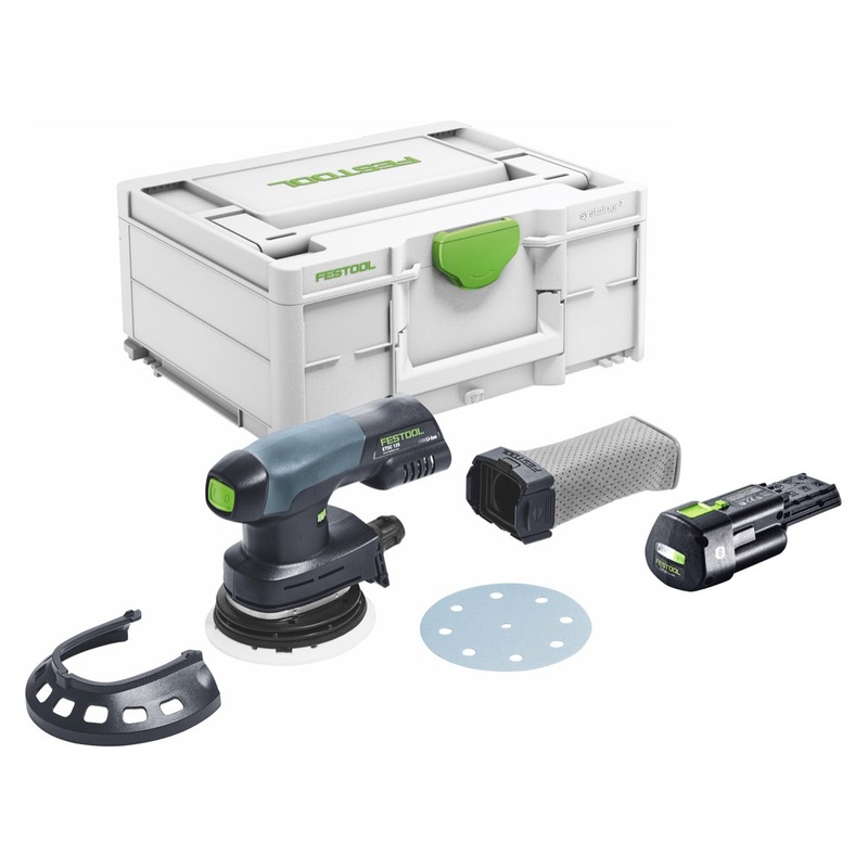 Lijadora excntrica inalmbrica Festool ETSC 125-Basic 18 V 125 mm sin escobillas + 1x batera 3.0 Ah + Systainer - sin cargador