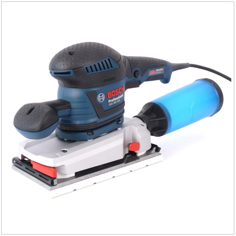 Lijadora orbital Bosch GSS 280 AVE Professional con caja de microfiltro y mango adicional