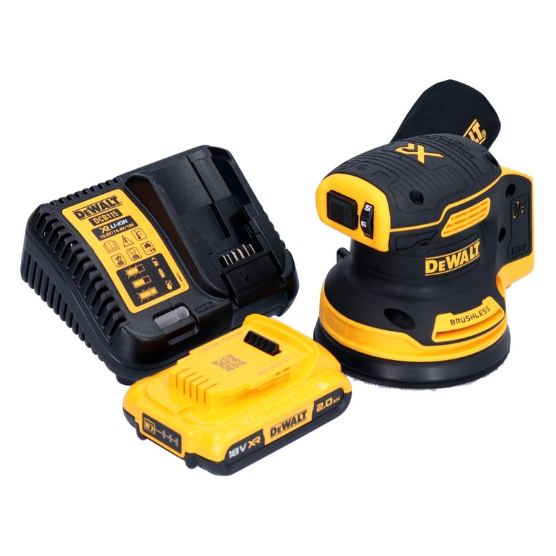 Lijadora orbital de batera DeWalt DCW 210 D1 18 V 125 mm brushless + 1x batera 2.0 Ah + cargador
