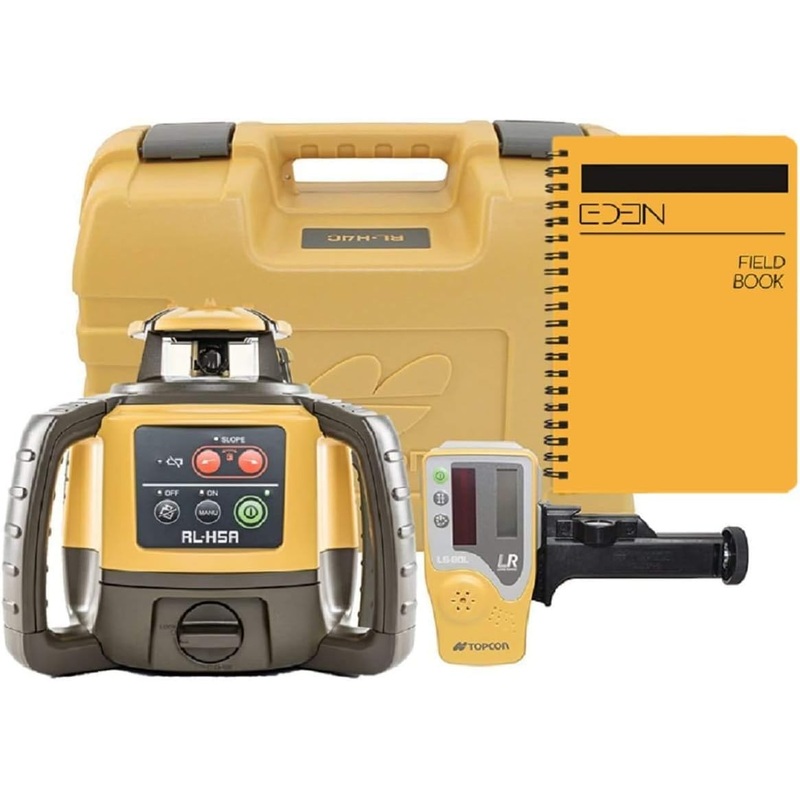 Topcon RL-H5A Self Leveling Horizontal Rotary Laser with Bonus Field Book, IP66 Rating Drop, Dust, Water Resistant, 800m Construction Laser, Includes LS-80L Receiver, Detector Holder, Hard Case
