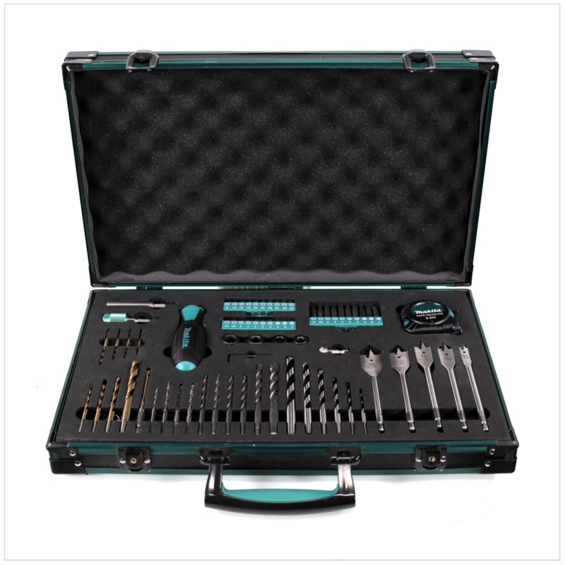 Makita P-90261 Pro XL - Juego grande de brocas, taladros y accesorios de 70 piezas