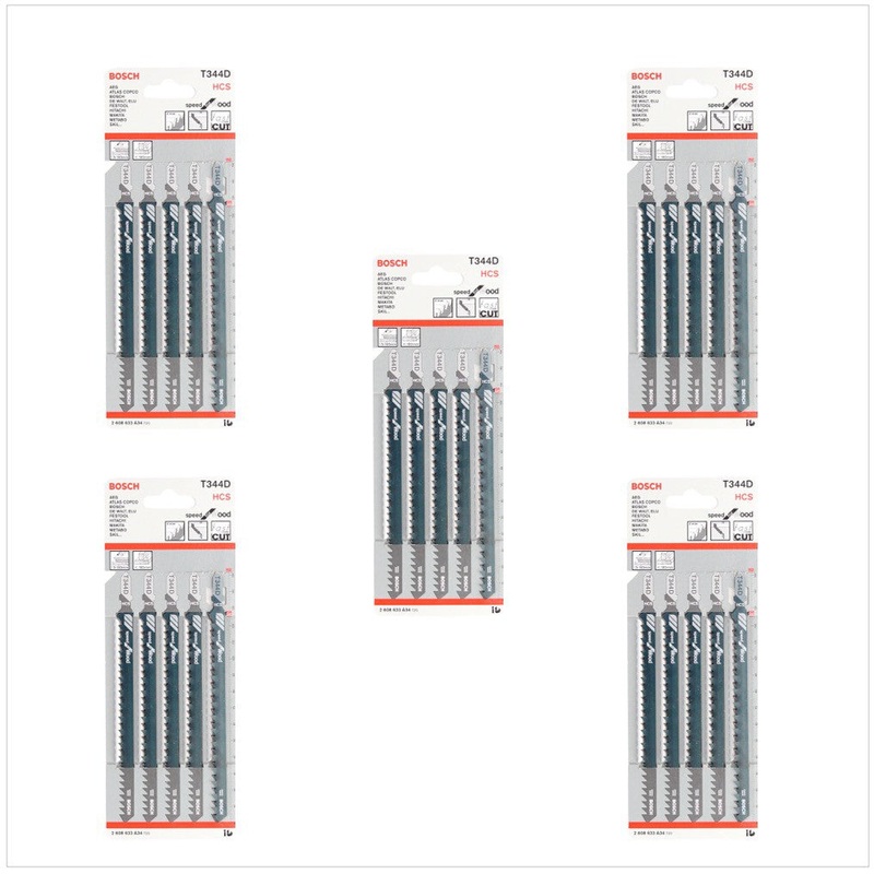 Bosch 25 hojas de sierra de calar Speed para Madera T344D (2608633A34)