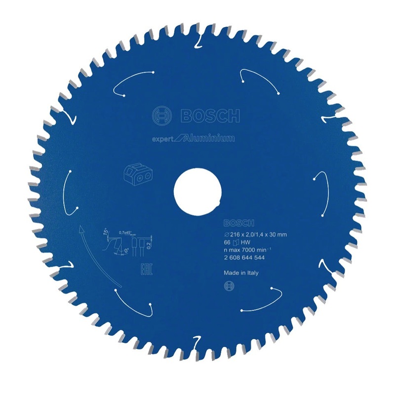 Bosch Professional Hoja de sierra circular Expert para Aluminio 216 x 30 x 2 mm 66 dientes (2608644544)