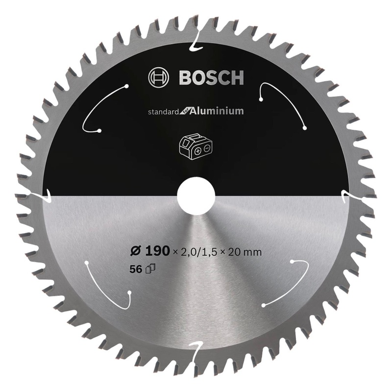 Bosch Professional Hoja de sierra circular Standard para Aluminio 190 x 20 x 2 mm 56 dientes (2608837770)