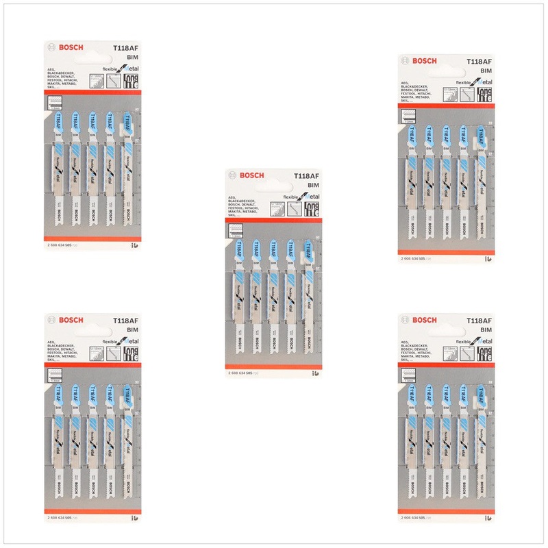 Bosch T 118 AF Hojas de sierra de calar flexibles para metal 25 piezas 92 mm (2608634505)