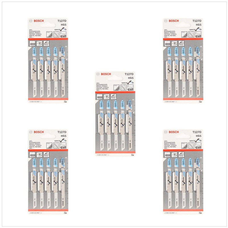 Hojas de sierra de calar Bosch T 127 D Especial para aluminio 25 piezas 100 mm (2608631017)