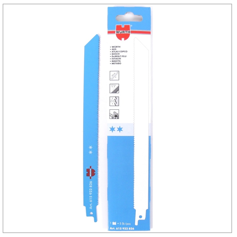 Wrth 5 hojas de sierra sable para metal de 228 mm (615 922 826)