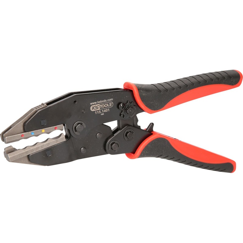 Alicates de crimpar KS TOOLS para conectores a tope aislados con tubo retrctil ( 115.1475 )