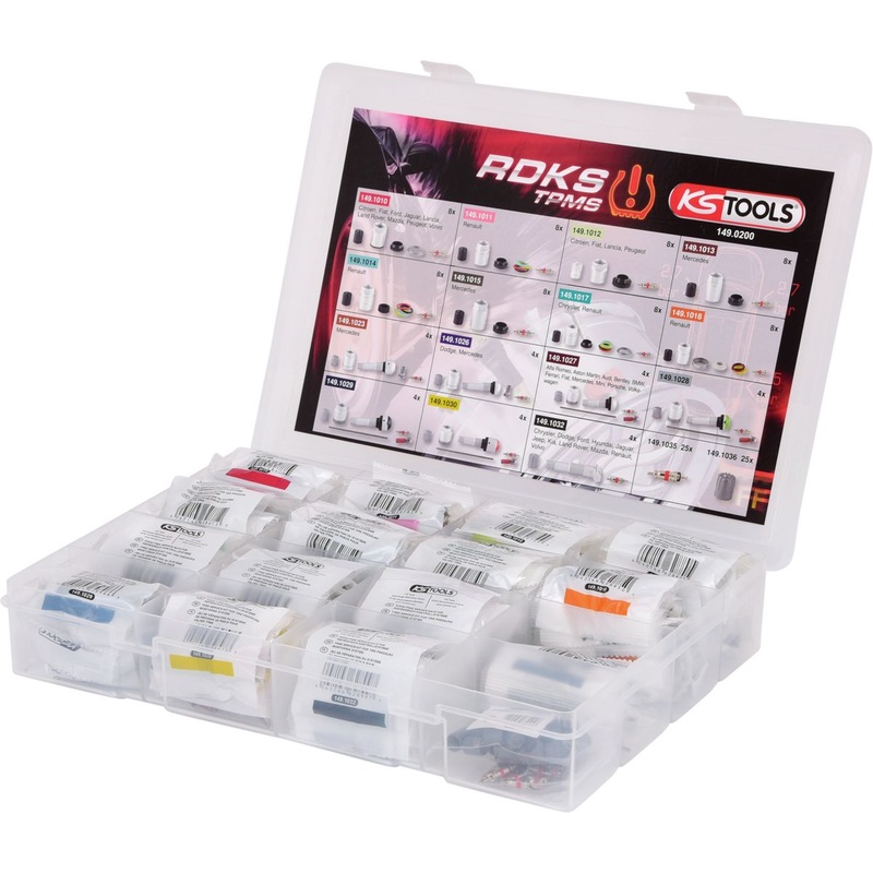 Surtido de servicio KS TOOLS TPMS / TPMS para sistemas de control de presin de neumticos, 142 piezas ( 149.0200 )