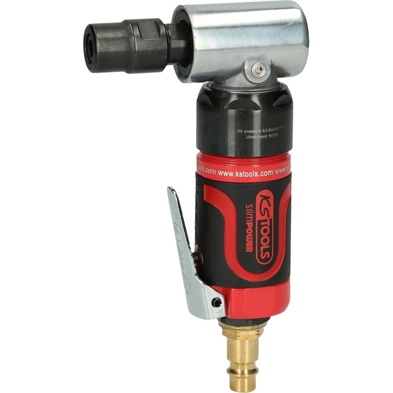 Mini amoladora recta angular de aire comprimido SlimPOWER KS TOOLS, 19.000 rpm ( 515.5535 )