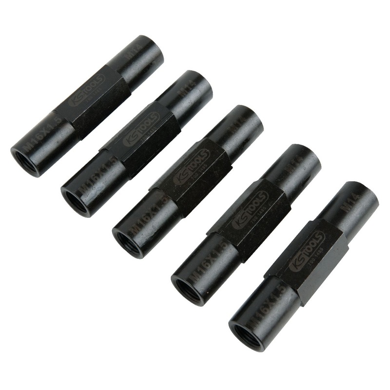 Adaptador KS TOOLS para pernos de rueda con IT M14 + M16x1,5, paquete de 5 (700.1485)