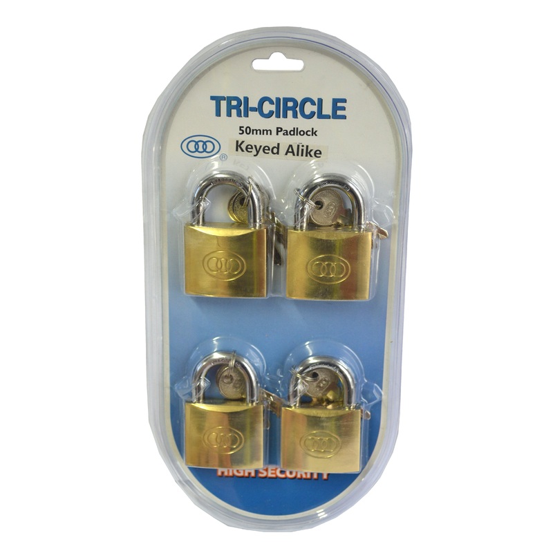 Tri-Circle Padlocks Keyed Alike-set of 4-50mm Tri Circle