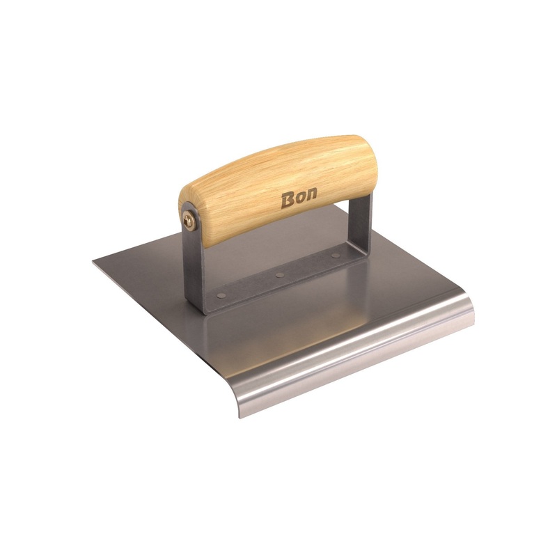 Bon 12-444 Edger - Stainless Steel 6-in. X 6-in. - 1/2-in. Radius X 5/8-in. Lip Wood Handle