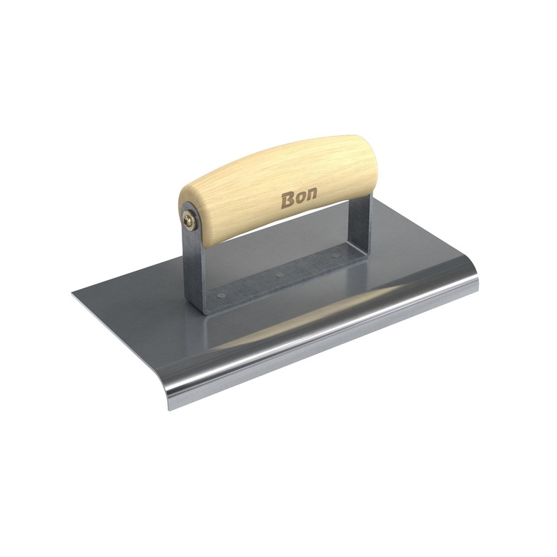Bon 12-450 Edger - Stainless Steel 8-in. X 4-in. - 1/2-in. Radius X 5/8-in. Lip Wood Handle