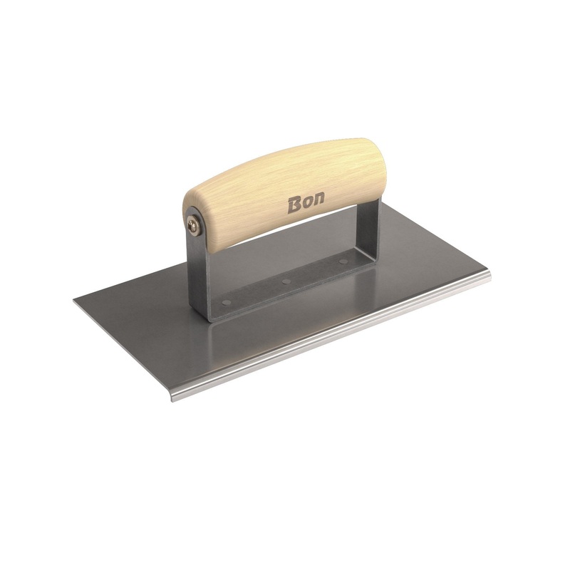 Bon 12-451 Edger - Stainless Steel 8-in. X 4-in. - 1/8-in. Radius X 1/4-in. Lip Wood Handle