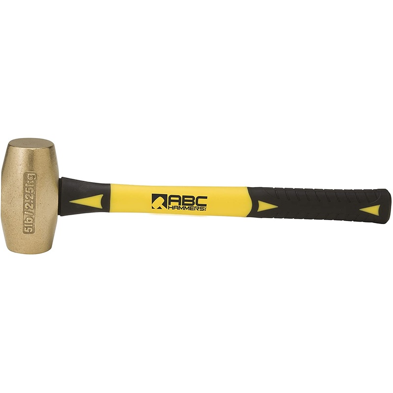 ABC Hammer ABC5BF 5 lb. Brass Hammer with 14 in. Fiberglass Handle