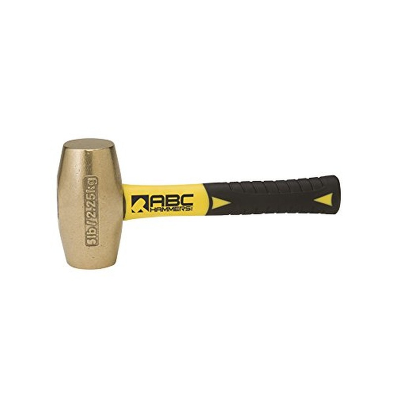 ABC Hammer ABC5BFS 5 lb. Brass Hammer with 8 in. Fiberglass Handle