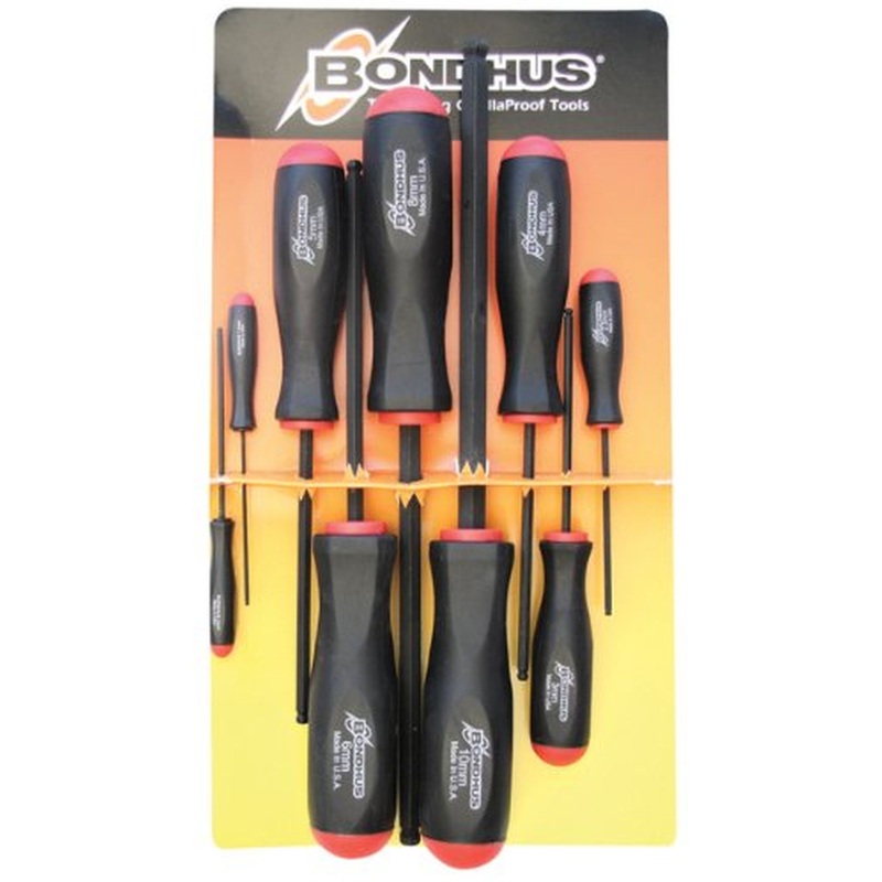 Bondhus 10699 ProGuard Ball End Screwdriver Set, 9 Piece Set