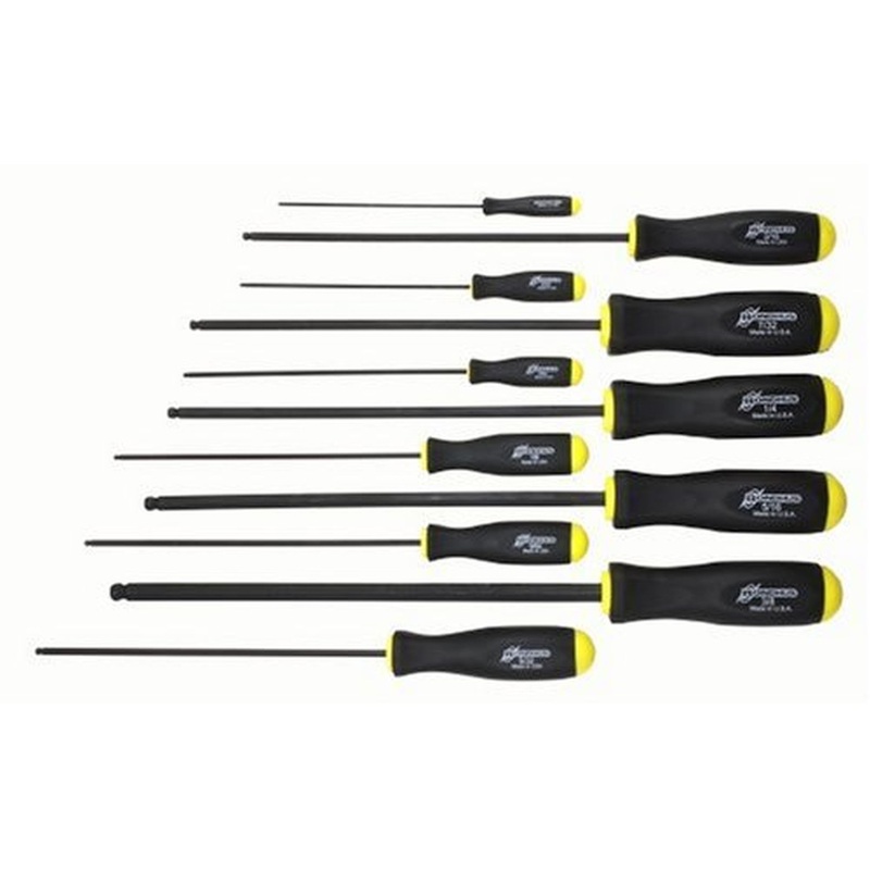 Bondhus 10737 ProGuard Ball End, Long Screwdriver Set, 11 Piece Set