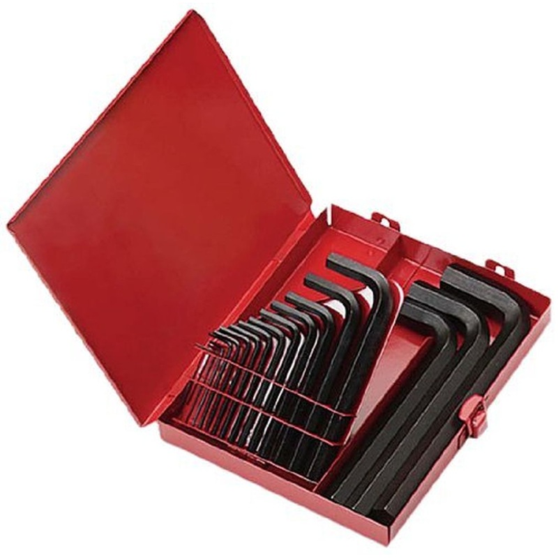 Wright Tool 9E10118 Short Arm L-Wrench Hex Key, 18 Piece Set