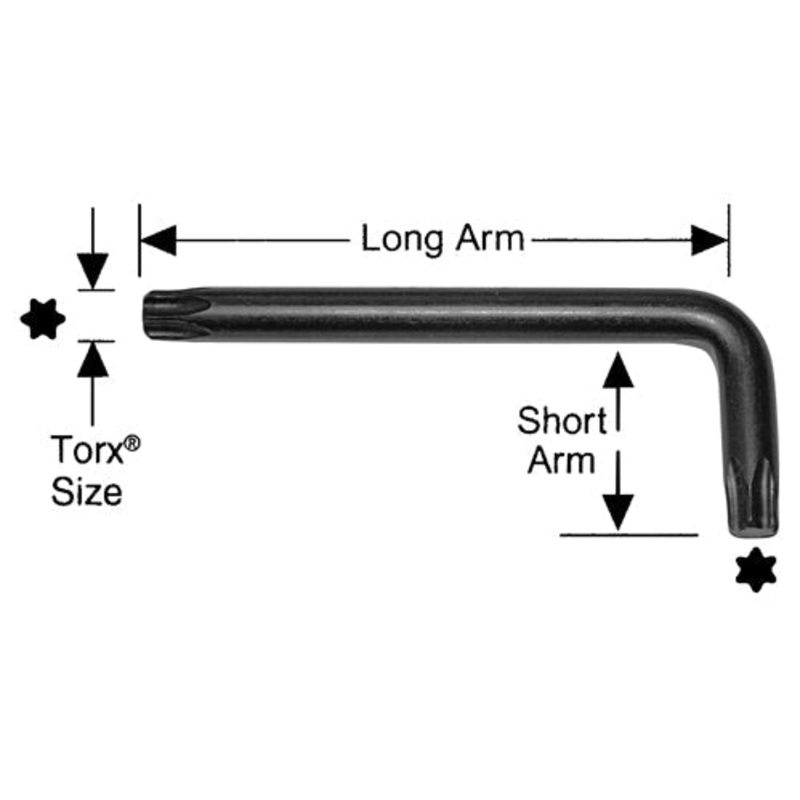 ALFA Tools HK15263 T50 SHORT ARM TORX L KEY 25/pack