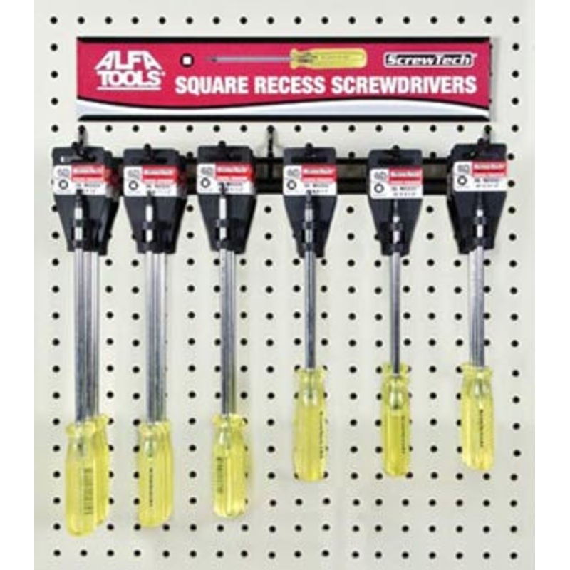 ALFA Tools SCDSQ18 18PC SQUARE RECESS WALL DISPLAY 1/pack