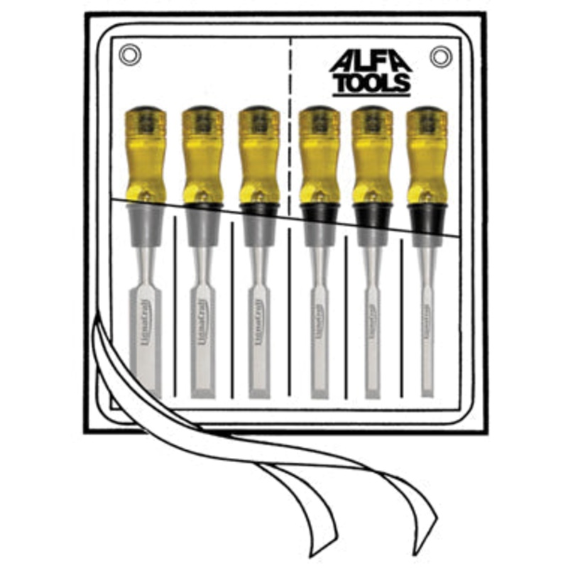 ALFA Tools WCP06 6 PC LIGNACRAFT WOOD CHISEL SET 1/pack